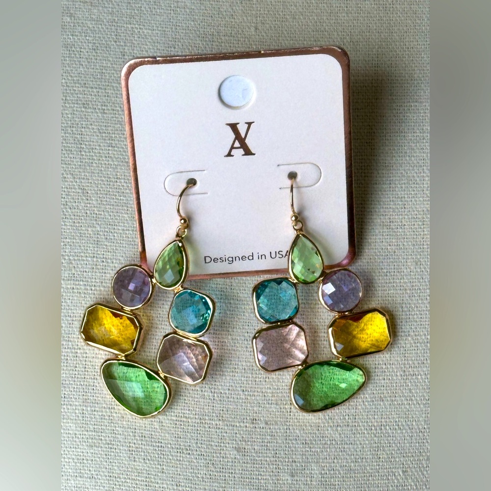 Elegant Multicolor Drop Earrings - NWOT